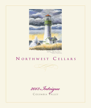 northwest cellars intrigue red wine 2013 label